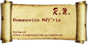 Romanovics Mária névjegykártya