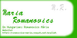maria romanovics business card